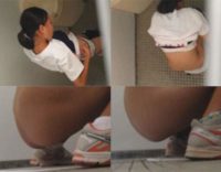 [個人撮影]陸上競技場のトイレで部活JC少女がオシッコしている様子をこっそり隠し撮り